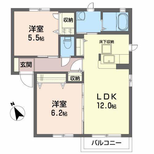 シャーメゾン・ストーンA(2LDK/1階)の間取り写真