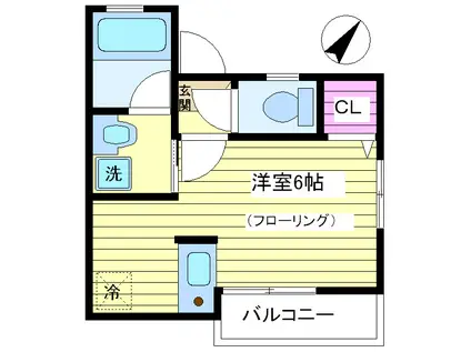 Jステージ横浜西口(1K/2階)の間取り写真