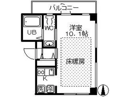 ルーブル108壱番館(ワンルーム/2階)の間取り写真