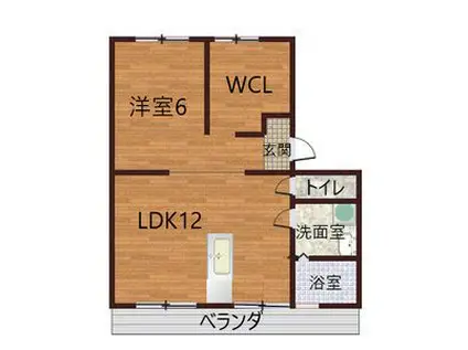 エクセル明大寺(1LDK/2階)の間取り写真