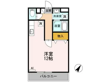 アバンウェル今井町I番館(ワンルーム/4階)の間取り写真