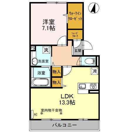 匠乃館C(1LDK/2階)の間取り写真