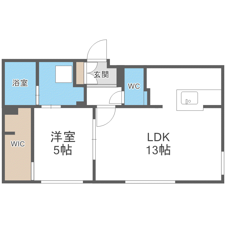 GEレジデンス琴似(1LDK/5階)の間取り写真