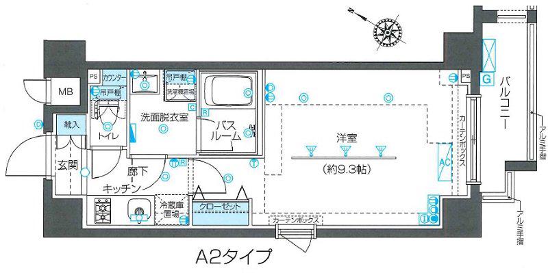 ZOOM目黒不動前(1K/3階)の間取り写真