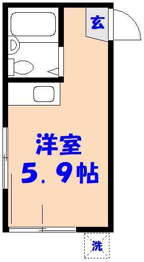 パレス市川(ワンルーム/1階)の間取り写真