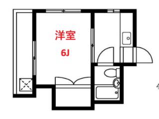 ベルウッド(1K/4階)の間取り写真