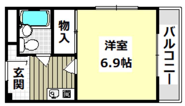 清和コーポ(1K/3階)の間取り写真