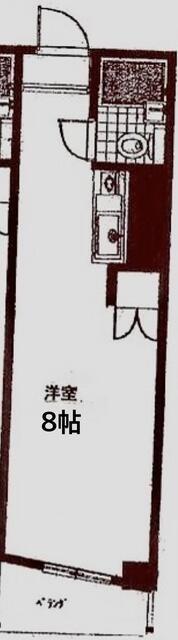 エコーハイツ(ワンルーム/2階)の間取り写真
