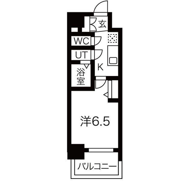 メイクス矢場町II(1K/10階)の間取り写真