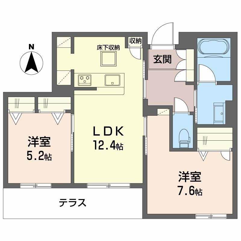 シャーメゾン大晶(2LDK/1階)の間取り写真