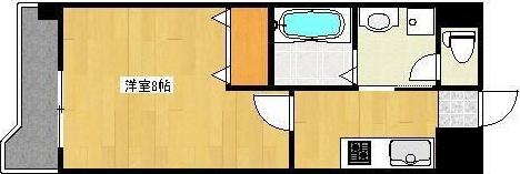 カーネリアン新屋敷(1K/6階)の間取り写真