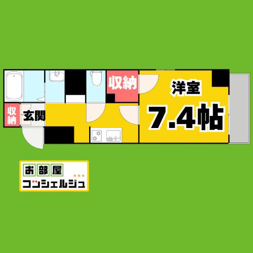ラグゼナ上前津(1K/11階)の間取り写真