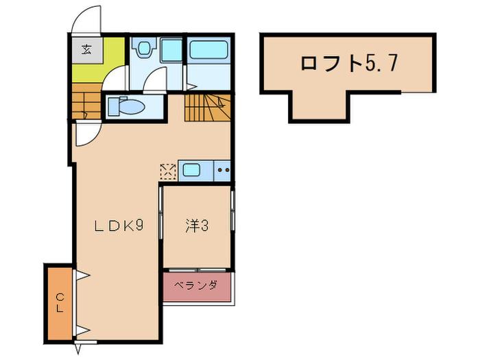 グランメゾン福間(1LDK/2階)の間取り写真