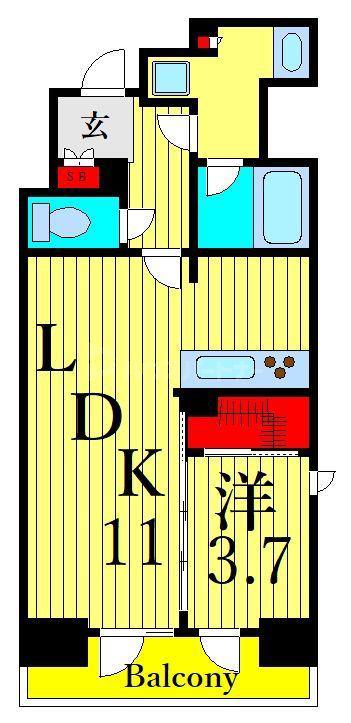 ルフォンプログレ浅草入谷(1LDK/6階)の間取り写真
