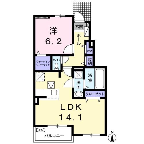 ル・グラン(1LDK/1階)の間取り写真