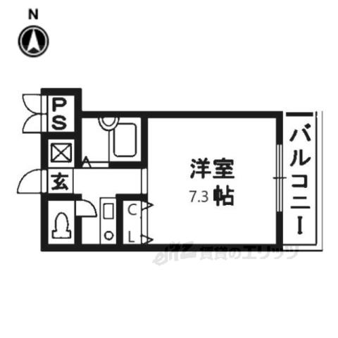 エステーラ(1K/3階)の間取り写真