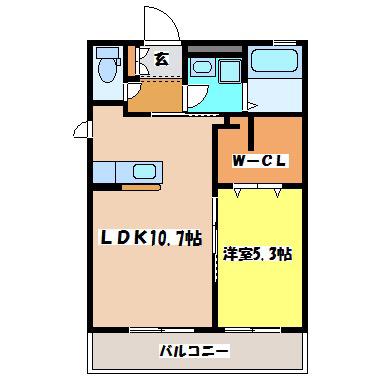 プログレスハイムII(1LDK/1階)の間取り写真