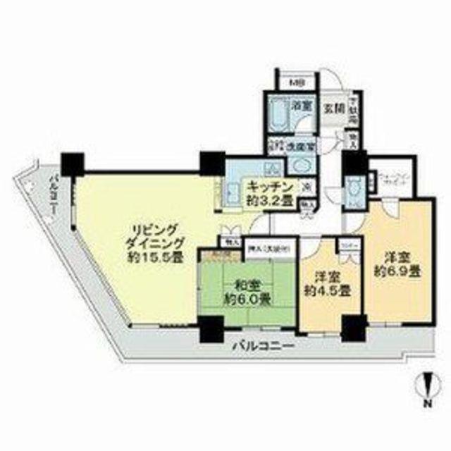 リベーラガーデンJ棟イーストタワー(3LDK/18階)の間取り写真