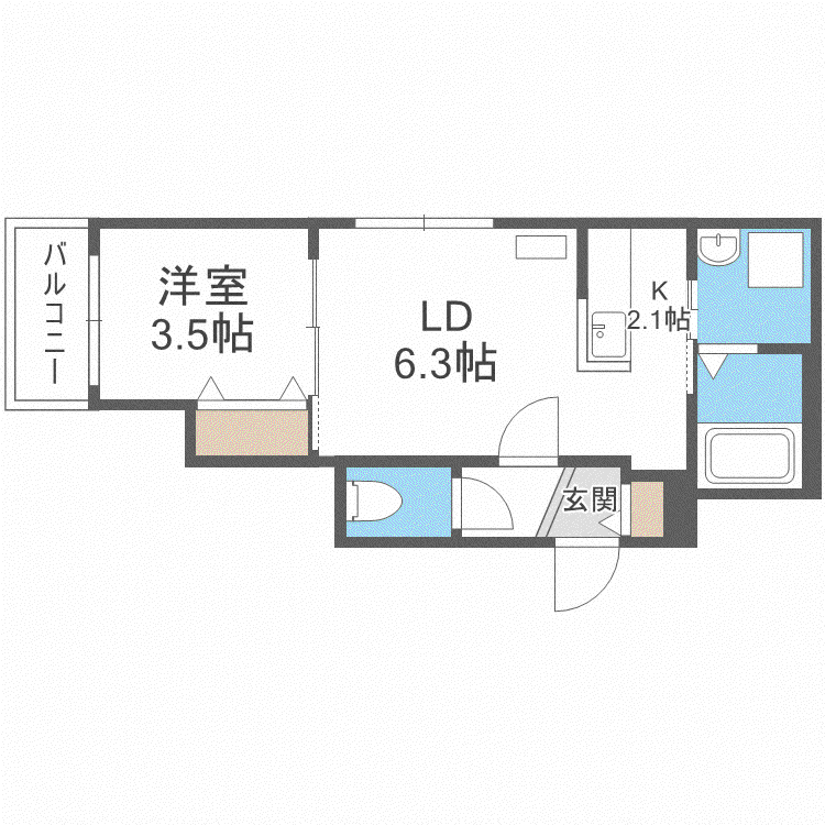 RAFIO N26(1LDK/4階)の間取り写真