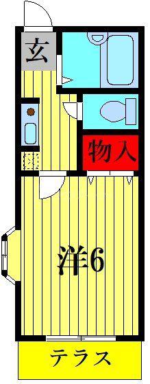 ネオハイム六番館(1K/1階)の間取り写真