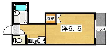 サンライズ牧野(ワンルーム/1階)の間取り写真