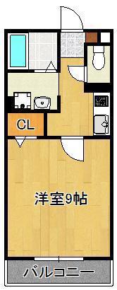 ロイヤルコートM(1K/3階)の間取り写真