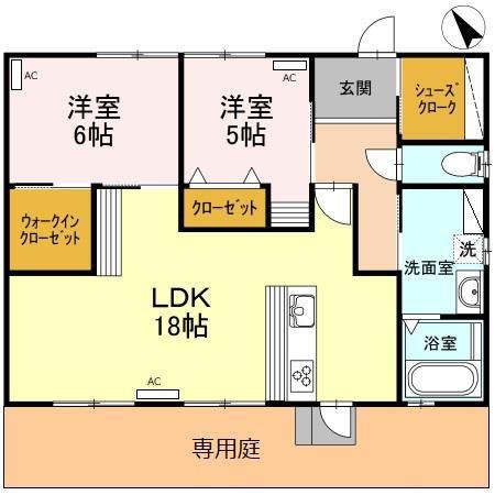 小柳津様(2LDK/1階)の間取り写真
