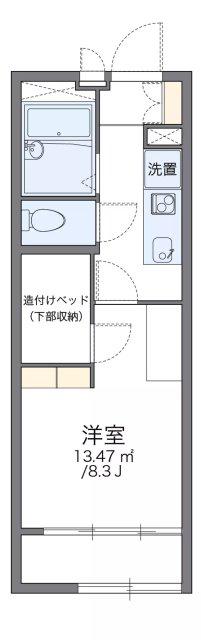 レオパレスMELODEY(1K/1階)の間取り写真