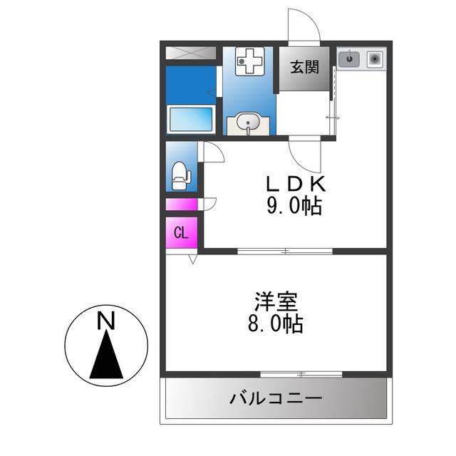 ブランチ613(1LDK/2階)の間取り写真