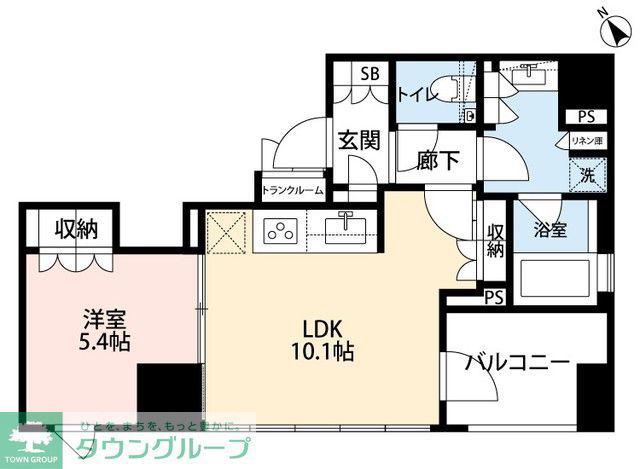 希神楽坂テラスマレ(1LDK/5階)の間取り写真