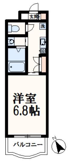 ヒルサイド柚木(ワンルーム/3階)の間取り写真