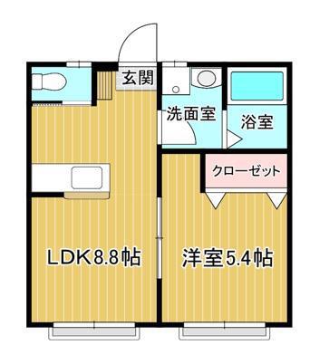 T・Hブランド(1LDK/1階)の間取り写真