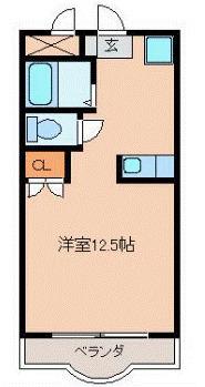 プランドゥ合川(ワンルーム/2階)の間取り写真