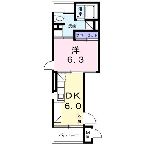 ルル オブ アワジプログレッソ(1DK/1階)の間取り写真