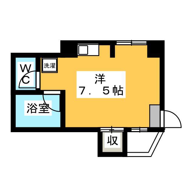 フォレストヒルズ(ワンルーム/1階)の間取り写真