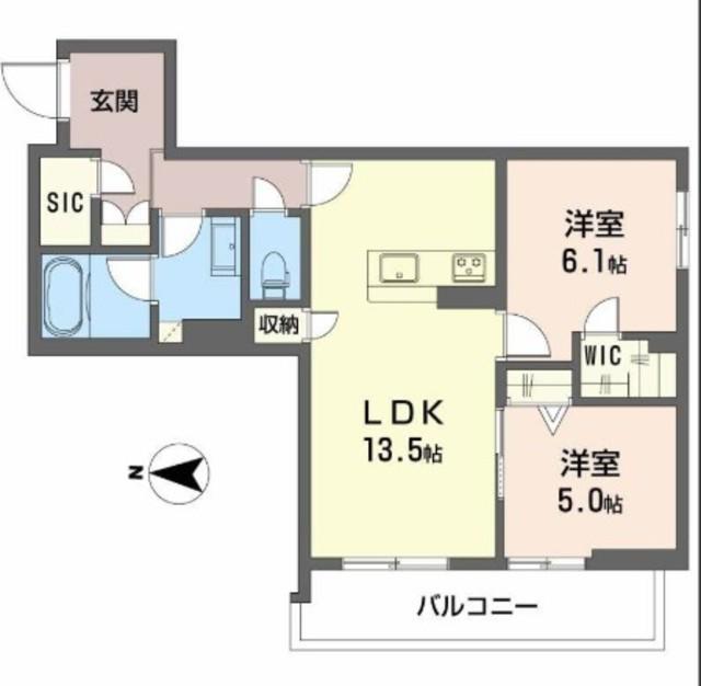 シャーメゾン静永(2LDK/3階)の間取り写真