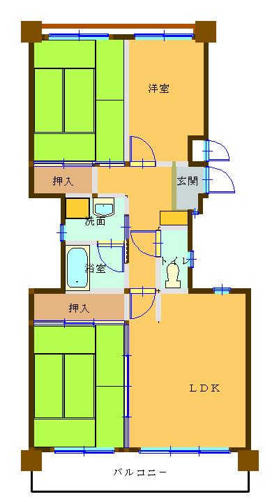 カーサ21(3LDK/2階)の間取り写真