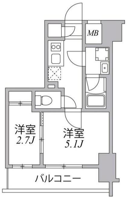 SYFORME住吉 SYFORME住吉(2K/10階)の間取り写真