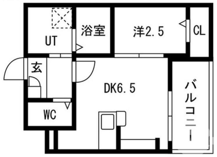 エヌエムセント(1DK/4階)の間取り写真