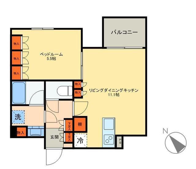 パークアクシス東日本橋ステーションゲート(1LDK/13階)の間取り写真