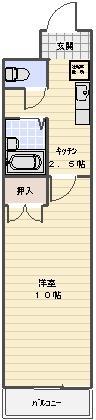 KURIMAマンション(1K/8階)の間取り写真