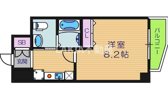 CASSIA天王寺東(1K/8階)の間取り写真