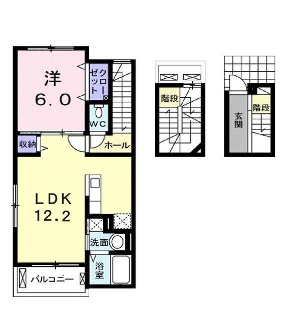 ルペ・ヤシロ(1LDK/3階)の間取り写真