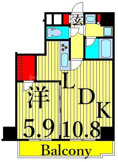 GENOVIA南千住IISKYGARDEN(1LDK/8階)の間取り写真