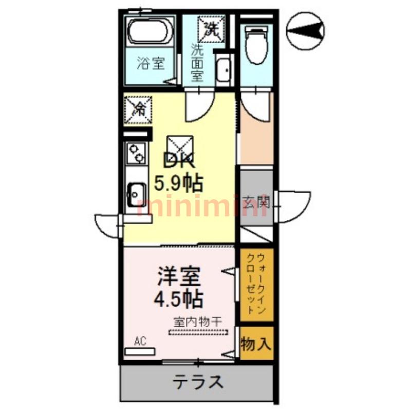 JYOHOKU欅STREET(1DK/1階)の間取り写真