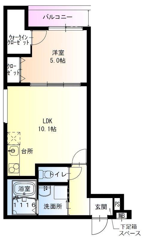 フジパレス高井田西III番館(1LDK/3階)の間取り写真