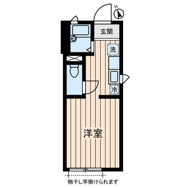 カメリアハウス(ワンルーム/2階)の間取り写真