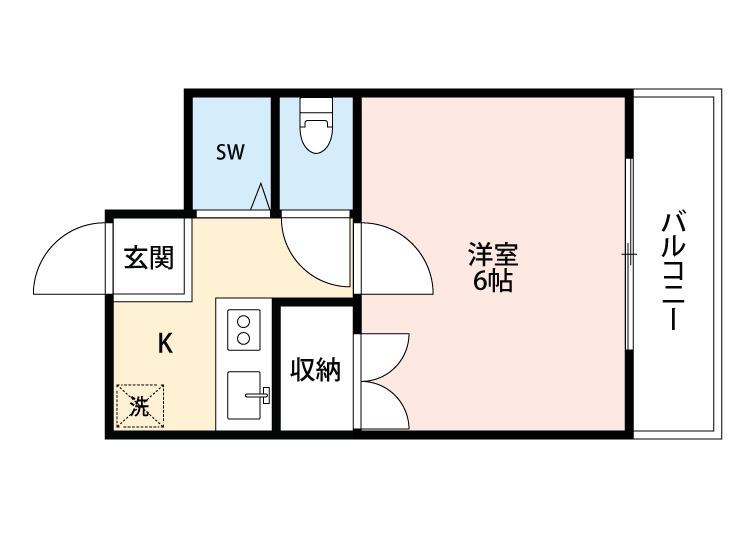 ナンノ第12号館(1K/3階)の間取り写真