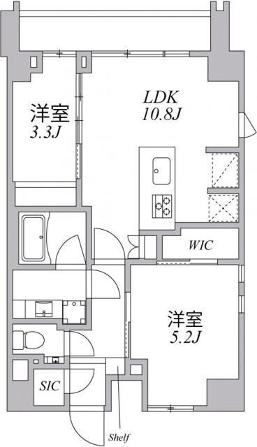 ASYL COURT麻布十番(2LDK/8階)の間取り写真