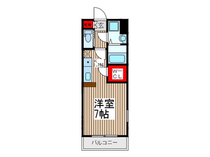 グランドゥール川越(1K/3階)の間取り写真